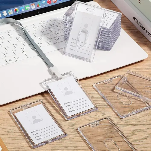 Business Card Holder Acrylic Badge Protector Anti Dust