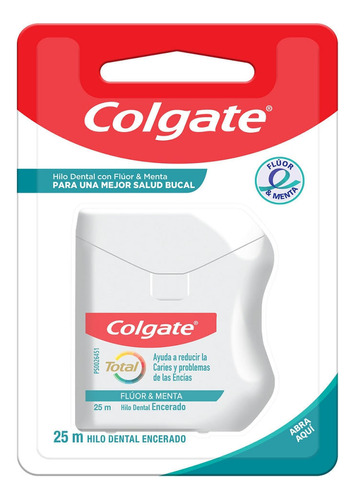 Hilo Dental Colgate Total Fluor Y Menta X 25 M