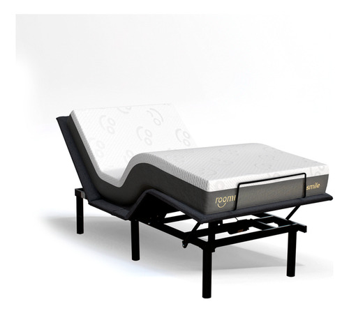 Colchón Matrimonial Roomi Smile Memory Foam + Cama Eléctrica Color Blanco