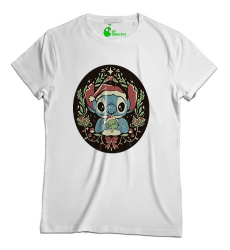 Playera Muerdago Stitch Navideño