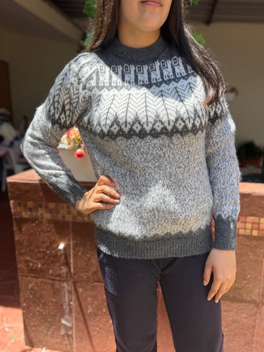 Sueter Pulover De Lana De Alpaca Clásico Hojitas