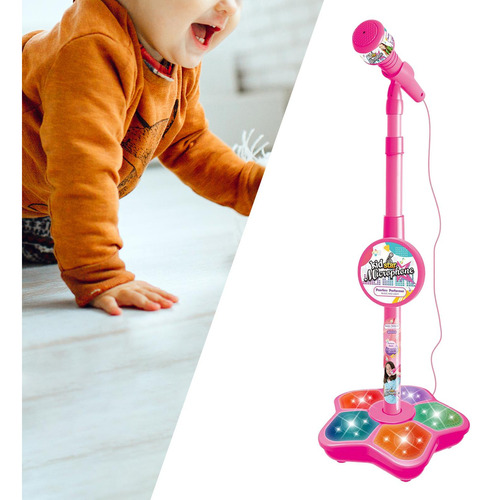 Juguete Con Micrófono Para Cantar Música Con Luces Rojo