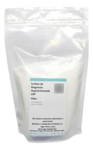 Sulfato De Magnesio Usp, Sales De Epsom 500grs