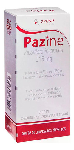 Kit Pazine 315mg Com 4 Unidades De 30 Comprimidos Cada