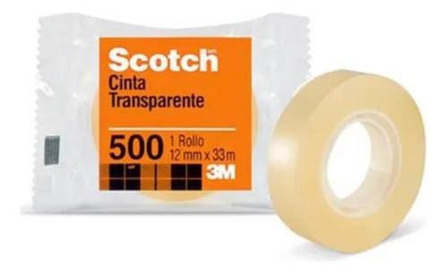 Cinta Adhesiva Scotch 500 Transparente 12mm X 33 Metros 3m