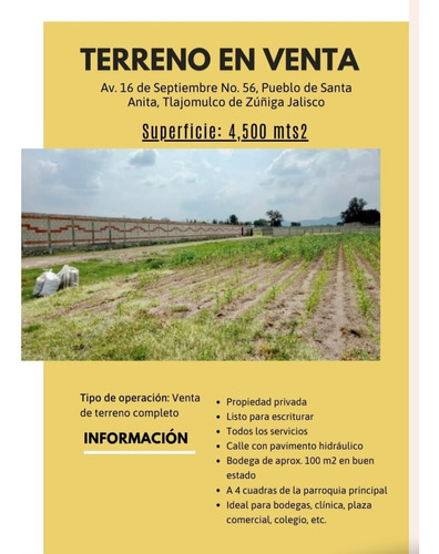 Terreno En Pueblo De Santa Anita