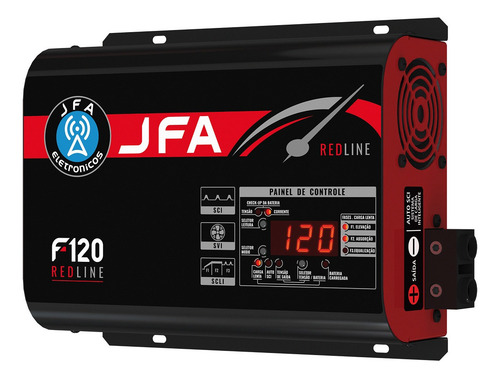 Fonte E Carregador Automotivo Redline 120a Slim Com Display