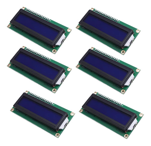 6 Pcs Display Lcd Pantalla 16x2 1602a Con I2c Azul Arduino