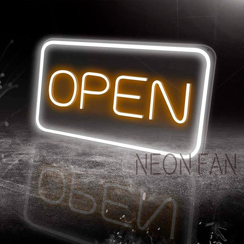 Cartel Neon Led Open - Varios Rubros Comercio