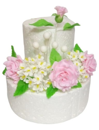 Adorno De Torta Ramo De Rosas Artesanal En Porcelana Frìa