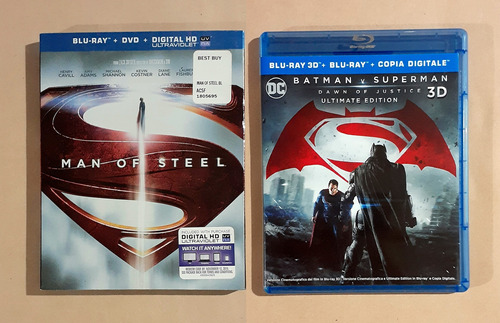 Man Of Steel + Batman V Superman - Blu-ray 3d + 2d Original