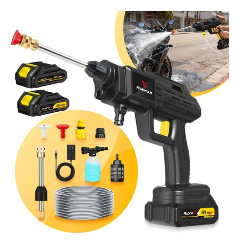 Lava Jato Portátil Rubrox 2 Baterias P/ Carro E Quintal