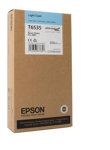 Cartucho De Tinta Epson T653500 Original 200ml Cyan Clar /vc