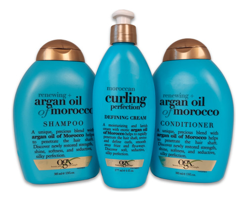Pack Argan Oil Morocco Shampoo + Acondicionador +crema Rizos