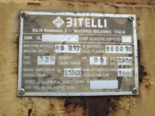 Compactador Neumático Bitelli, Mod. Rg 217 Envios Al Pais