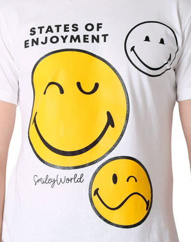 Playera Hombre Moda Camiseta Blanco Smiley 58205023