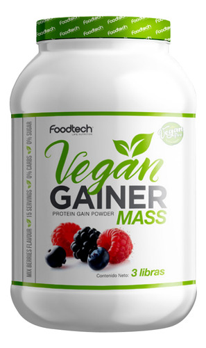 Vegan Gainer Mass 3 Lbs - Foodtech - Mix Berries