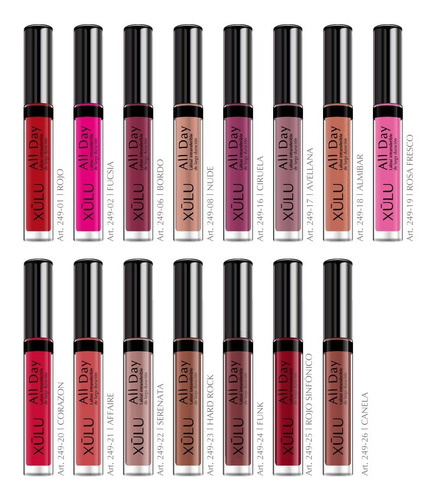 Imagen 5 de 7 de Labial Líquido Intransferible All Day Larga Duración Z249