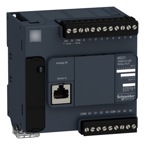 Tm221c16r Plc Logic Controller, Modicon M221, 16 Io, 7 Rela