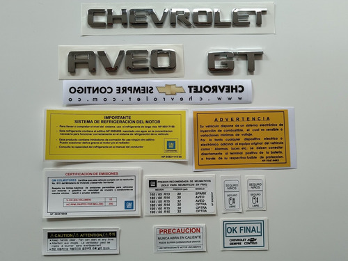 Chevrolet Aveo Gt Emblemas Y Calcomanias 