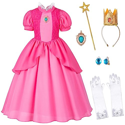 Vestido De Princesa Peach Niñas, Disfraz De Princesa P...