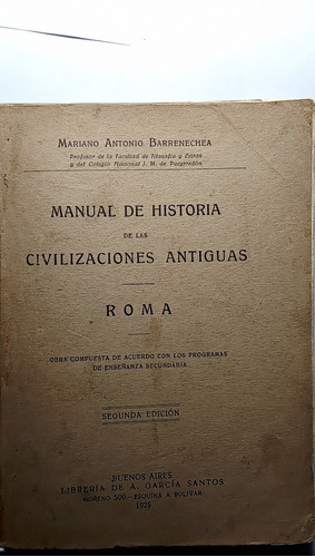 Manual Historia De Las Civilizaciones Antiguas Barrenechea