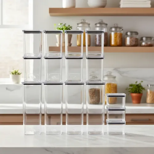 15 Potes Hermético Acrílico 2,3litros 1,1litro 480ml Cristal
