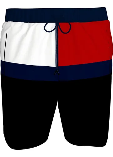 Pantaloneta De Baño Negra Con Cordón Tommy Hilfiger