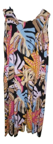 Vestido Fibrana Talle Grande Especial Xl Estampa Oferta