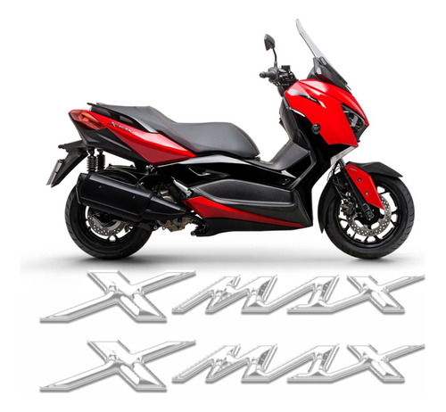 Par Adesivo Emblema Scooter Yamaha Xmax 2023 Moto Vermelha