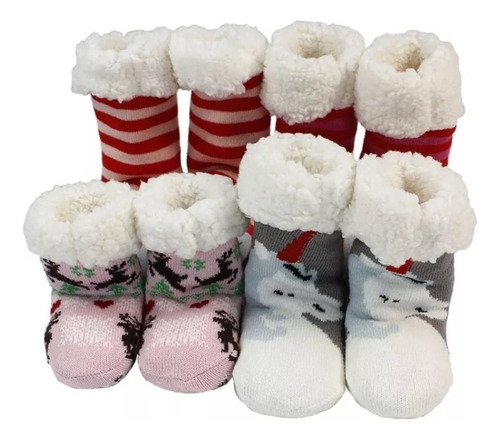 6 Pares Calcetin Chiporro Para Bebe Calcetines Invierno