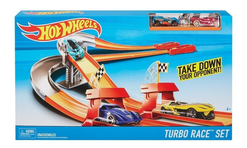 Hot Wheels Turbo Race Set, Circuito De Carreras Turbo Mattel