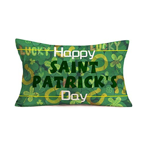 Feliz De San Patricio S Funda De Almohada De Lino Día ...