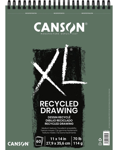 Canson Bloc De Papel De Dibujo Reciclado Serie Xl, Encuader.
