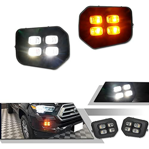 Para Toyota Tacoma 2016-2022, Luces Led Drl De 4 Ojos L...