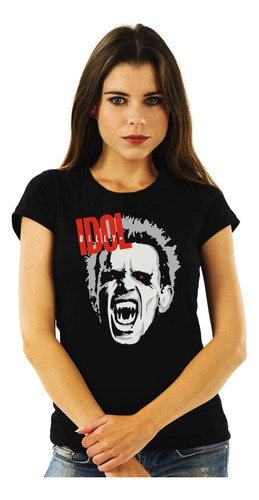 Polera Mujer Billy Idol Vampire Rock Impresión Directa