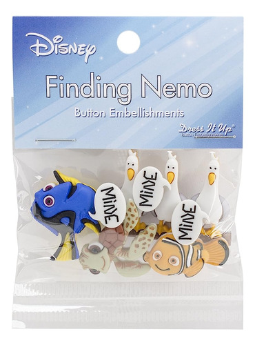 Vístelo 7723 Disney Button Embellishments, Finding Nemo, Blu
