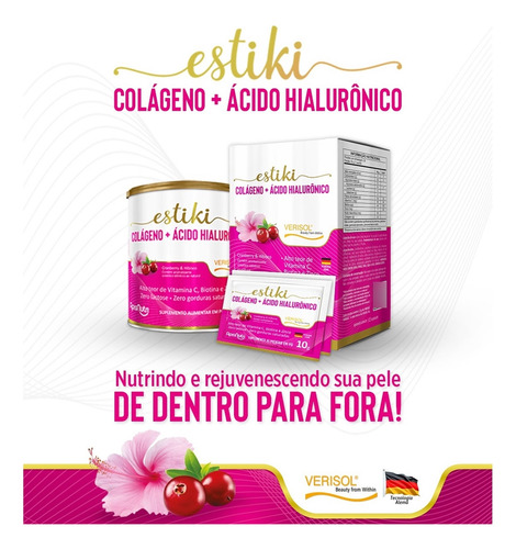 Estiki Colágeno Verisol + Ácido Hialurônico Com Sabor
