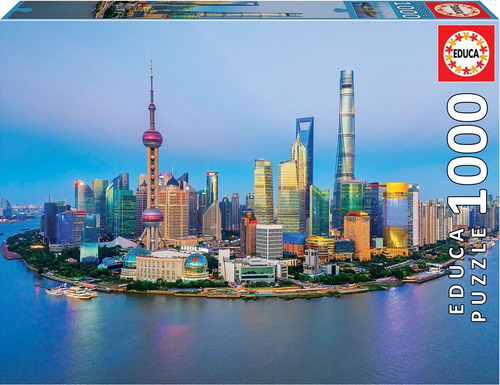 Puzzle Rompecabezas 1000 Skyline De Shanghái Al Atardecer