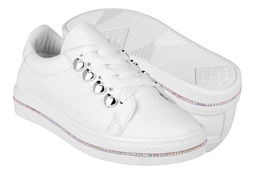 Tenis Casuales Niña Stylo 5200 Simipiel Blanco