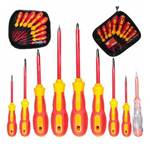 Moxsn Insulating Screwdriver Set Magnetic Screwdrivers 9 Pcs