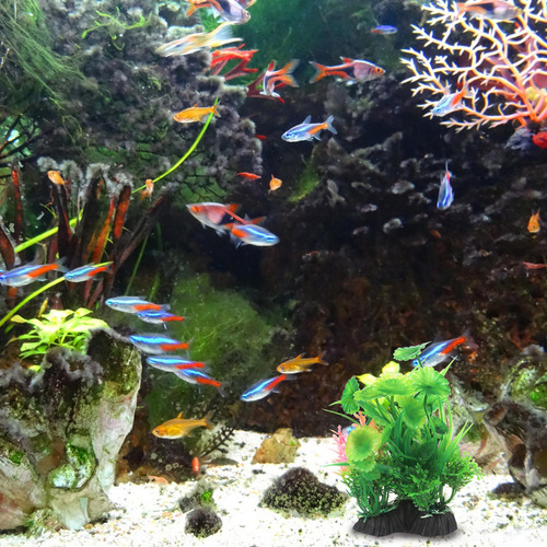 Adorno De Césped Artificial De Plástico Para Acuario, Pecera