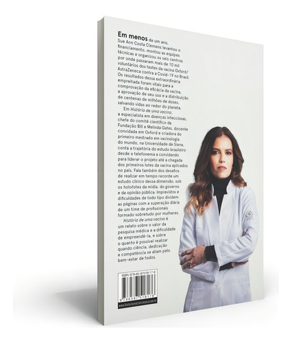 Historia de la vacuna Oxford/AstraZeneca por Costa Clemens y Sue Ann. Tapa blanda en portugués, 2021.