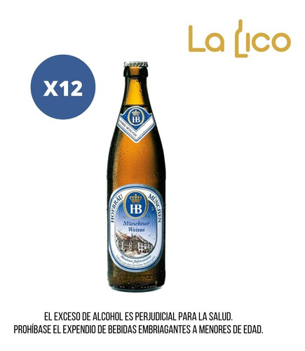 Cerveza Hofbräu Munchner Weiss 500 Ml Bo - mL a $31