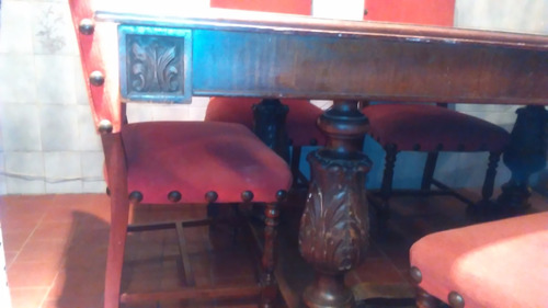 Juego De Comedor Estilo Inglés Colonial Con Seis Sillas