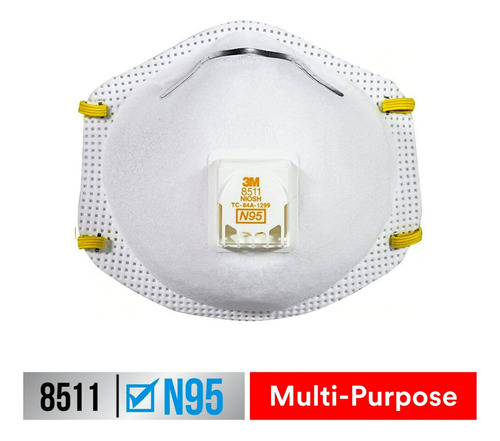 3m 8511 Respirador N95 Con Válvula Para Lijado De Pintura,