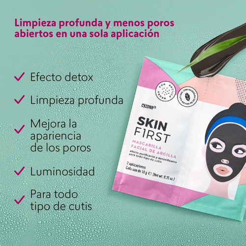 Imagen 7 de 8 de Mascarilla Facial De Arcilla Skin First Cyzone
