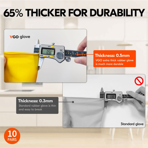 Vgo - 10 Pares De Guantes Reutilizables Para El Hogar, Guant