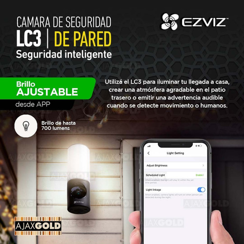 Imagen 7 de 10 de Cámara Seguridad Ip Wifi 4mp Ezviz P2p Luz Lampara Exterior