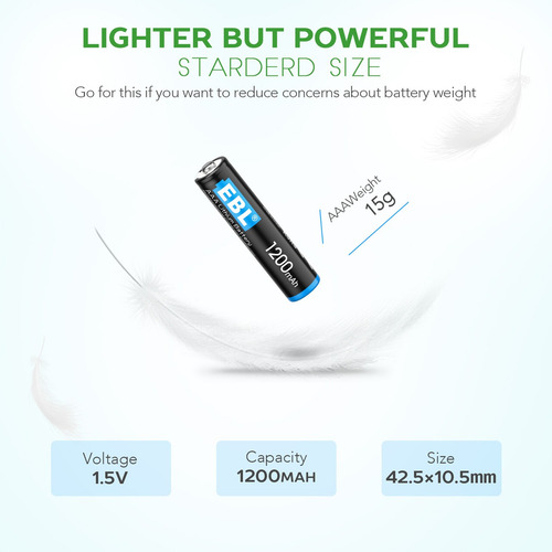 4 Pilas Aaa Triple A Litio Ebl No Recargable 1,5v 1200 Mah